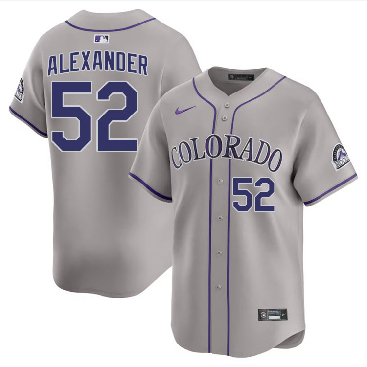 Scott Alexander Colorado Rockies Jersey,Uniforms,Gears Stitched-Gray